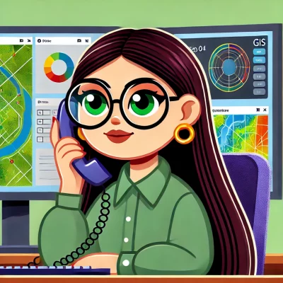 DALL·E 2024-09-26 19.31.43 - A cartoon-style illustration of a woman with a fuller, overweight face, inspired by Kim Possible. The woman has green irises with an orange ring aroun